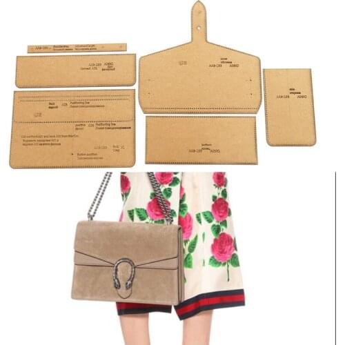 DIY Fashion Messenger Bag Drawing Pattern Shoulder Bag Making Stencil Leather Craftwork Kraft Paper Template Supplies