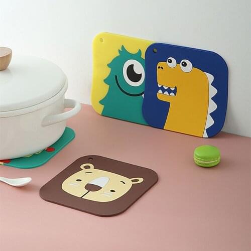 Cartoon Cute Silicone Coaster Animal Shape Coffee Cup Mats Pad Home Drinks Holder Mat Tableware Placemat Kitchen Accessories