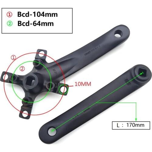 Mi.xim MTB Road Bike Bicycle Crankset 104 BCD 170mm +BB Bottom Bracket Bicycle Crank Arms Replacement Tools
