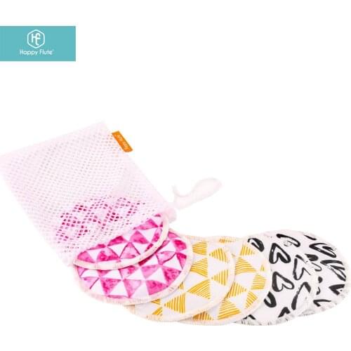HappyFlute Bamboo Breast Pad Nursing Pads For Mum Waterproof Washable Feeding Pad Bamboo Reusable Breast Pads with Laundry Bag