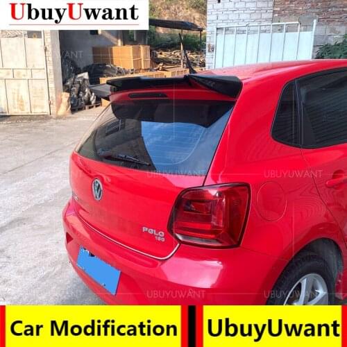 UbuyUwant For Volkswagen Polo 2012-2018 Year ABS Plastic Unpainted / Glossy Black Exterior Car Rear Tail Wing Trunk Lip Spoiler