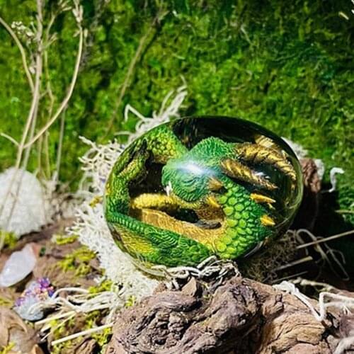 NEW Lava Dragon Egg Ornamental Decor Dinosaur Egg Statue Resin Dragon Egg Crystal Minerale Home Decor Souvenir Collection Gift