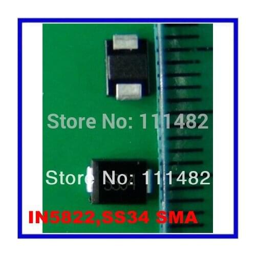 NEW 100PCS SS34 DO-214AC SMA DIODE SCHOTTKY 40V 3A 1N5822 IN5822