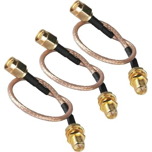 New RP-SMA Extension Cable, Male to Female Nut Bulkhead Crimp RG316 Coax Adaptor(20cm,Pack of 3)