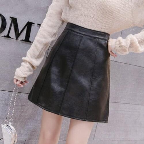 Autumn Womens Leather Pants Women Female summer High Waisted Pants Leather Trousers Women PU Skinny Stretch Skirt Plus-size