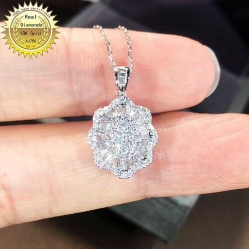 100% 18K white gold natural diamond necklace all use 0.5ct diamond and have certificate HM011