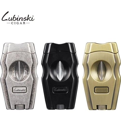 Portable Cigar Cutter V-Cut Stainless Steel Built-in Cigar Puncher Cigar Punch And Holder Mens Gift Gadget