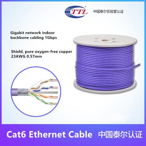 Cat6 Patch Cable RJ45 Shielded Ethernet Twisted-pair LAN Wire Computer Network Switch internet Cord Cat 6 RJ 45 Purple 100m 80m