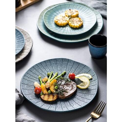 Creative Relief Art Western Food Steak Plate Ceramic Personality Japanese Online Celebrity High Sense Breakfast Spaghetti Plate