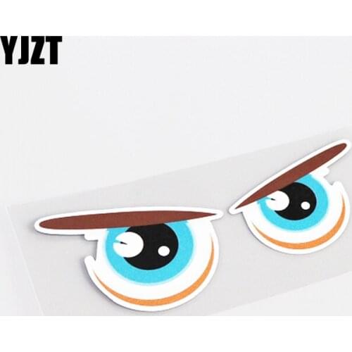 YJZT 14.1CM*5.2CM Cartoon Cute Animal Eyes Car Sticker Decal PVC Accessories 13-0435