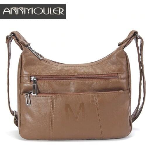 Women Shoulder Bag Pu Leather Crossbody Bag Fashion Ladies Handbag Purse Soft Messenger Bag Washed Leather Women Small Bags