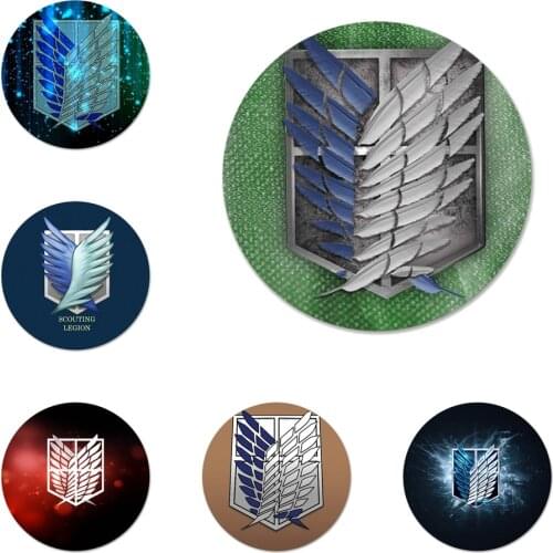 58mm Attack On Titan Scouting Legion Icons Pins Badge Decoration Brooches Metal Badges For Clothes Backpack Decoration