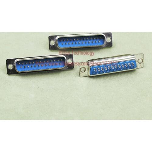 10pcs/lot) DB25 25P Parallel Port DB25 25 Pin D Sub Male Solder Connector DB25 Socket Plug COM Adapter