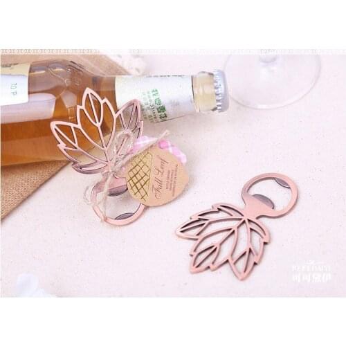100 pcs / lot Autumn Theme Wedding Souvenir Copper Sheet Bottle Opener DHL Free Shipping