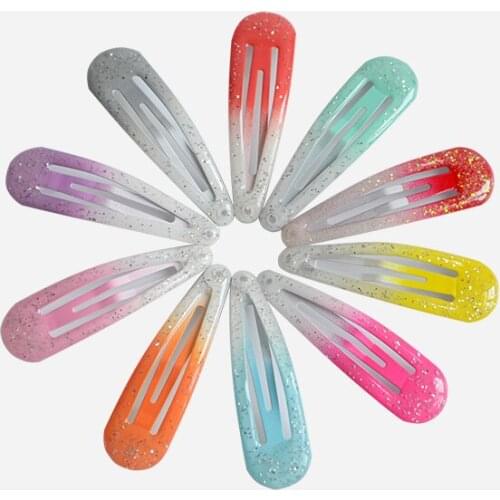 20Pcs/Lot Hair Accessories Powder Dripping Hair Clip Gradient Color Barrette Korean Hairclips Paint Headdress Hairpins for Girls