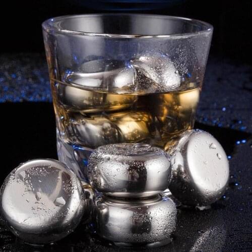 6Pcs Reusable Food Grade Stainless Steel Chess Shape Ice Cubes Whiskey Wine Cooling Cube Chilling Rock Party Bar Tool