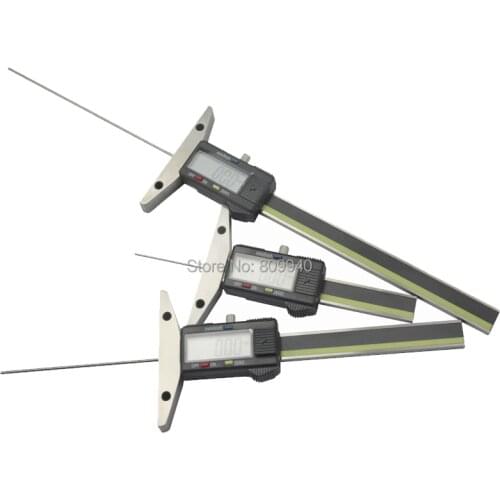 0-150mm 100mm 50mm Digital Depth Gauge with 2 assembly hole with Slim Rod electronic Digital Depth Gauges with Thin Rod