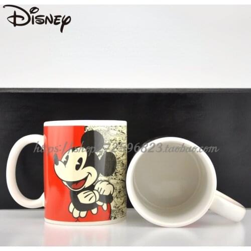 Disney Mug Mickey Red retro comic book motif Ceramic mug Large capacity Coffee mug Heat resistant Milk mug Couple gift pair mug