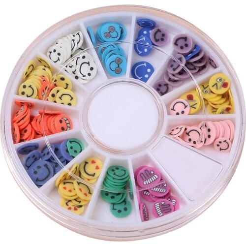 LF 1Pcs Mixed Clay Smiling Face 5mm Decoration Crafts Flatback Cabochon Scrapbooking Embellishments Kawaii Diy Accessories