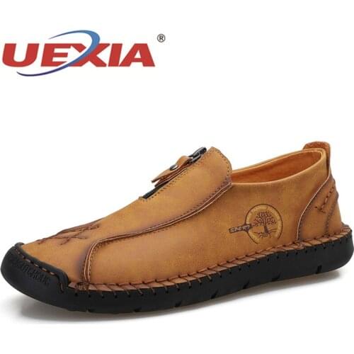 2022 Mens Flats Casual Shoes Outdoor Breathable Moccasins Loafers Zipper Driving Brand Designer Flat Leisure Hombre Mens Hot