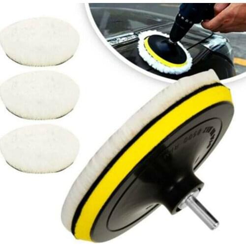 5Pcs 3inch 4inch Car Polishing Pads Kit Auto Buffing Disc Waxing Drill Wool Wheel For Car Polisher Buffer
