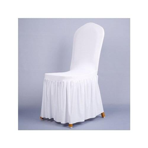 Solid Color Simple Hotel Home Chair Cover Household Pleated Elastic Dustproof Chair Cover Banquet Sun Skirt Knitted Covers