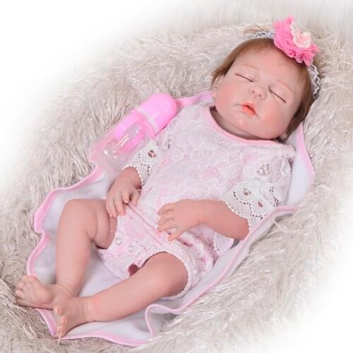 Oyuncak bebek reborn menina 23"57cm vinyl newborn babies full silicone reborn baby girl dolls toys for child gift