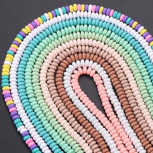 10Strand/Lot Flat Round Polymer Clay Beads 3x6mm Chip Disk Loose Spacer Loose Beads For DIY Handmade Jewelry Making