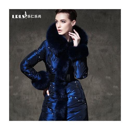 Royalcat luxury Down Coat 2016 Winter Jacket Women down Jackets Womens diamond coat medium-long thicken fox fur outerwear Parka