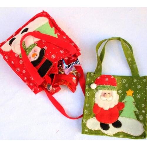 Christmas Snowman Santa Claus Candy Gift bag Treat Bags Kids Present Wrap favors Bag party Holiday decor red festive supplies