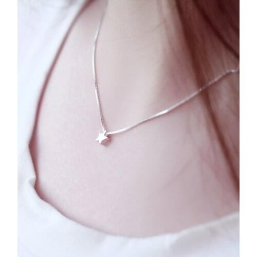 RYOUCUTE Fashion Silver Color Jewelry Long Chain Korean Cute Star Necklaces For Women Wedding Kolye Collares Bijoux