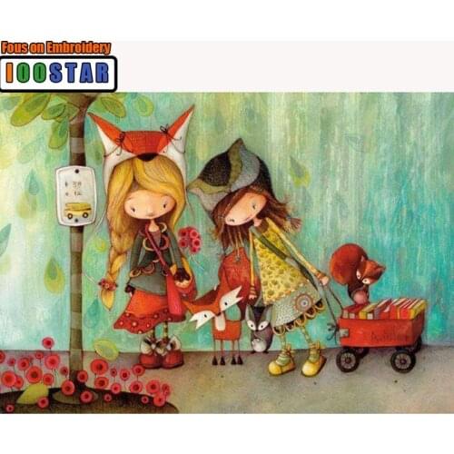 Cartoon Girls Animals 5d diy Diamond Painting Full Square/Round Rhinestone Embroidery Mosaic Kits Cross Stitch Art Home Decor