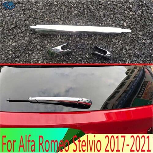 For Alfa Romeo Stelvio 2017 2018 Car Accessories ABS Chrome Rear Window Wiper Arm Blade Cover Trim