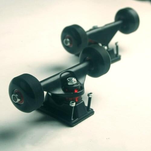 Aluminum Alloy Skateboard Trucks 2 Sets Skate Board Accessories Long Board Mini Cruiser Four-wheel Skateboard Parts Rubber Wheel