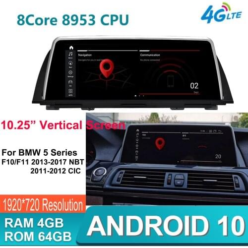 Vertical screen Monitor Android 10.0 10.25" Car multimedia DVD GPS For BMW 5 Series F10 F11 2011-2017 4GB+64GB car stereo 4GLTE