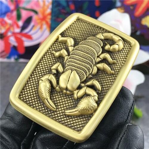 Scorpion Brass Belt Buckles For Men Belt Cowboy Western Buckle For Belt DIY Accessories Leather Craft Buckle Belt BK0011