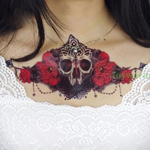 Waterproof Temporary Tattoo sticker skull totem on waist breast back large size womens tatto stickers flash tatoo fake tattoos