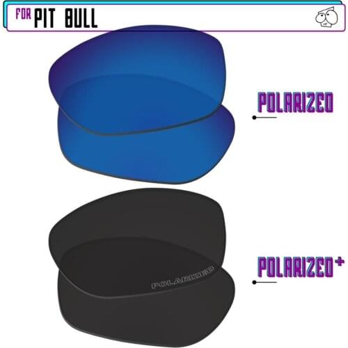 EZReplace Polarized Replacement Lenses for - Oakley Pit Bull Sunglasses - BlackPPlus-SapphireP