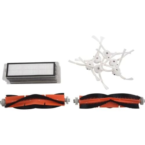 6 X Side Brush + 4 X Hepa Filter + 2 X Main Brush For Xiaomi Vacuum 2 Roborock S50 Mi Robot Vacuum Cleaner Parts Accessory