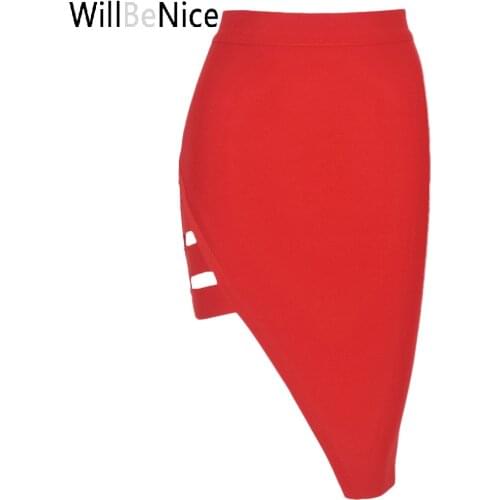 WillBeNice 2019 Hot Sexy Pencil Bodycon Bandage Skirt Knee-Length Skirt Bandage Women Elastic Bodycon Wholesale Bandage Skirt