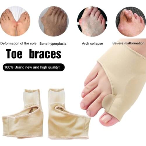 1pair Comfortable Soft Bunion Protector Toe Straightener Silicone Toe Separator Corrector Thumb hallux valgus Foot Brace Support