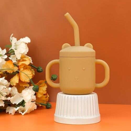 1pc Fashion Baby Feeding Bottle Cups Learning Drinkware Silicone Sippy Cup Toddlers Kids Silicone Sippy Cup Have Lids