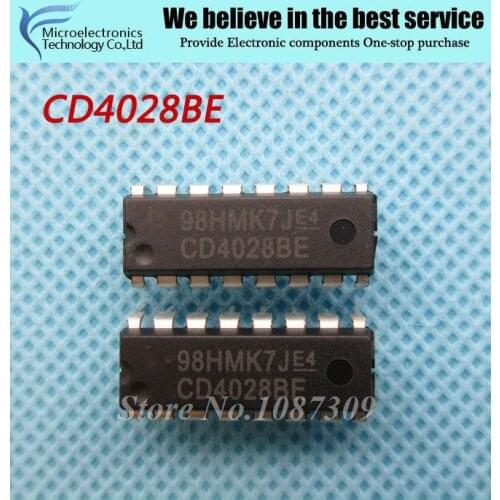 10pcs CD4028BE CD4028 HEF4028BP DIP-16 Encoders, Decoders, Multiplexers & Demultiplexers BCD-to-Decimal