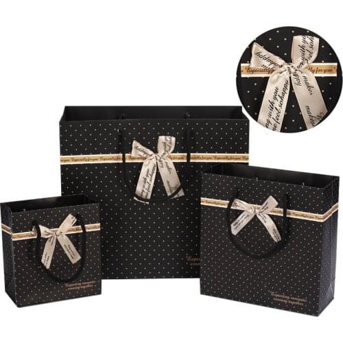 5/10pcs Black Party Gift Box Kraft Paper Candy Tote Bag Wedding Decoration Party Favors Anniversary Valentines Day Paper Box