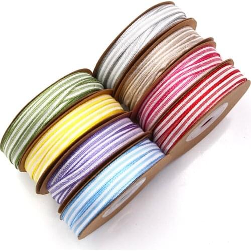 6mm*10y stripe knitted webbing for handmade bows clothing sewing DIY hair clips flower gift packing wedding decor craft supply
