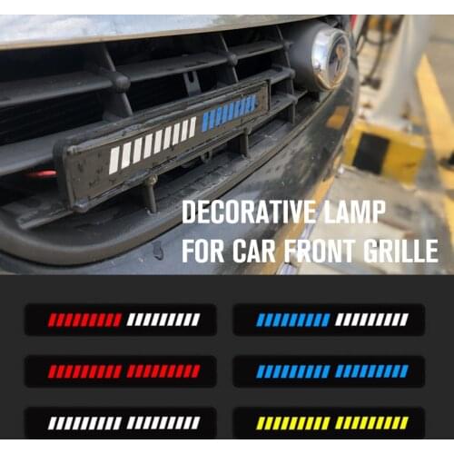 Car Sticker Front Hood Grille Emblem LED Decorative Lights For Ford TRD Audi BMW Toyota M Performance Volkswagen Nissan Mazda
