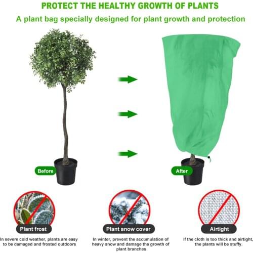 Plant Freeze Protection Covers Winter Shrub Cover Tree Frost Blanket With Drawstring For Winter Frost Protection Sun Protection