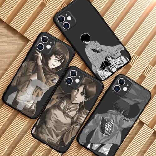 Cover Anime Japanese attack on Titan Phone Case For iphone 12 mini 11 pro XS MAX 8 7 6 6S Plus X SE2020 XR Soft TPU Fundas Coque