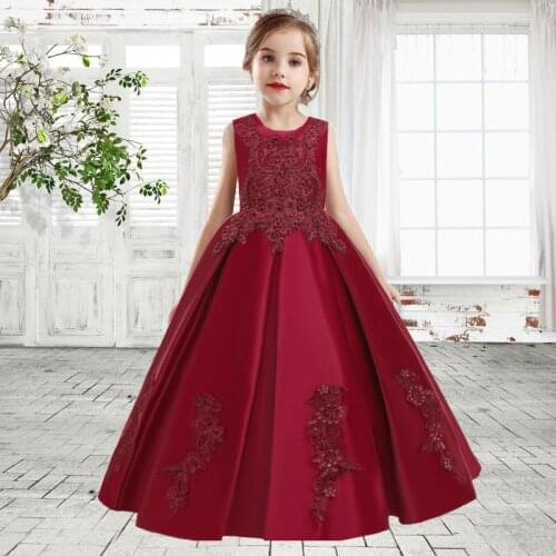 2021 Summer Kids Dresses For Girls Elegant Flower Girl Dresses Evening Baby Girl Princess Dress Vestidos 6 12 14 Years