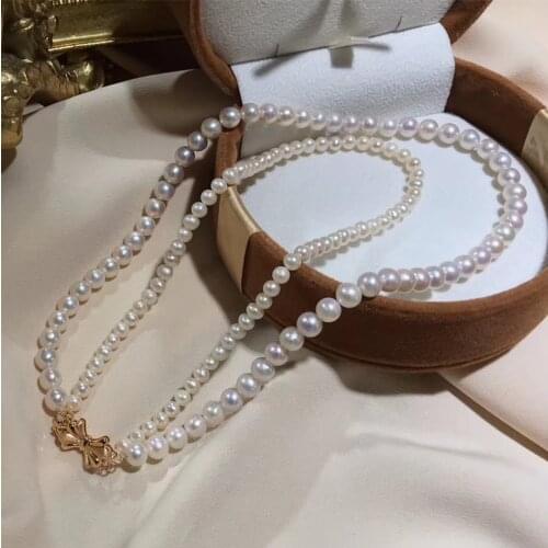 Double-deck Necklace with Natural Freshwater akoya Pearl,Two alternative Design women Necklace for Wedding decoration,gift favor